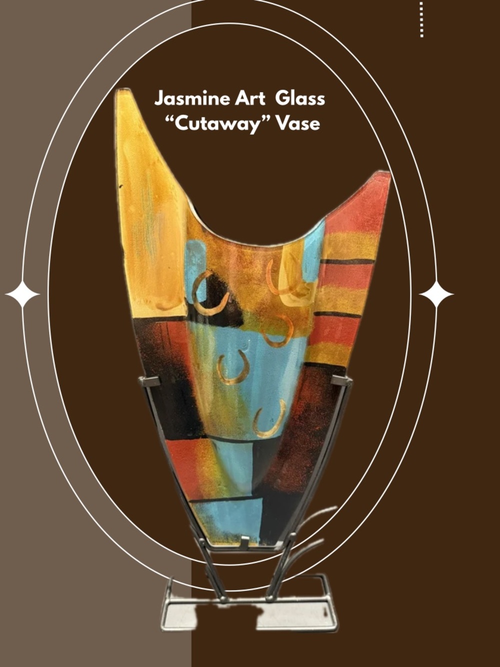 Jasmine “V-Shaped" fused glass vase by San Francisco-artist Benjamin Chang.